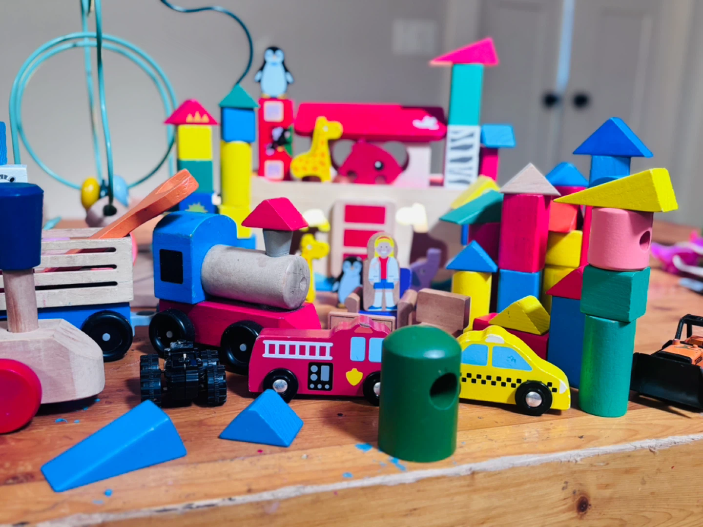 Wooden Toy Train Set and Building Blocks - photo 3