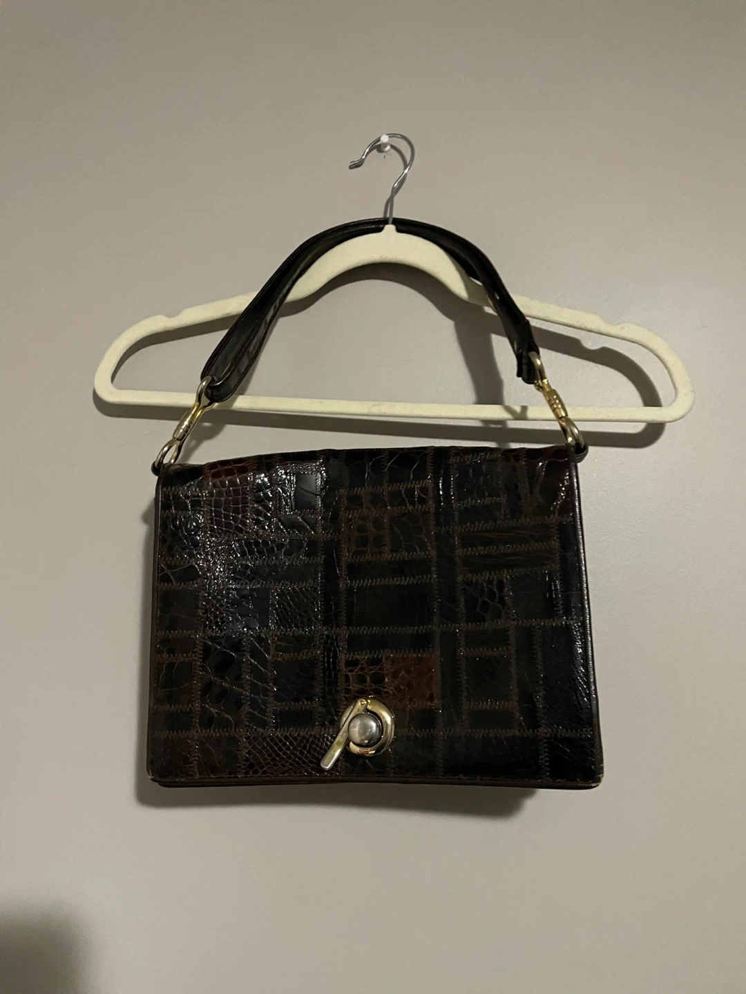 Vintage faux snake skin handbag