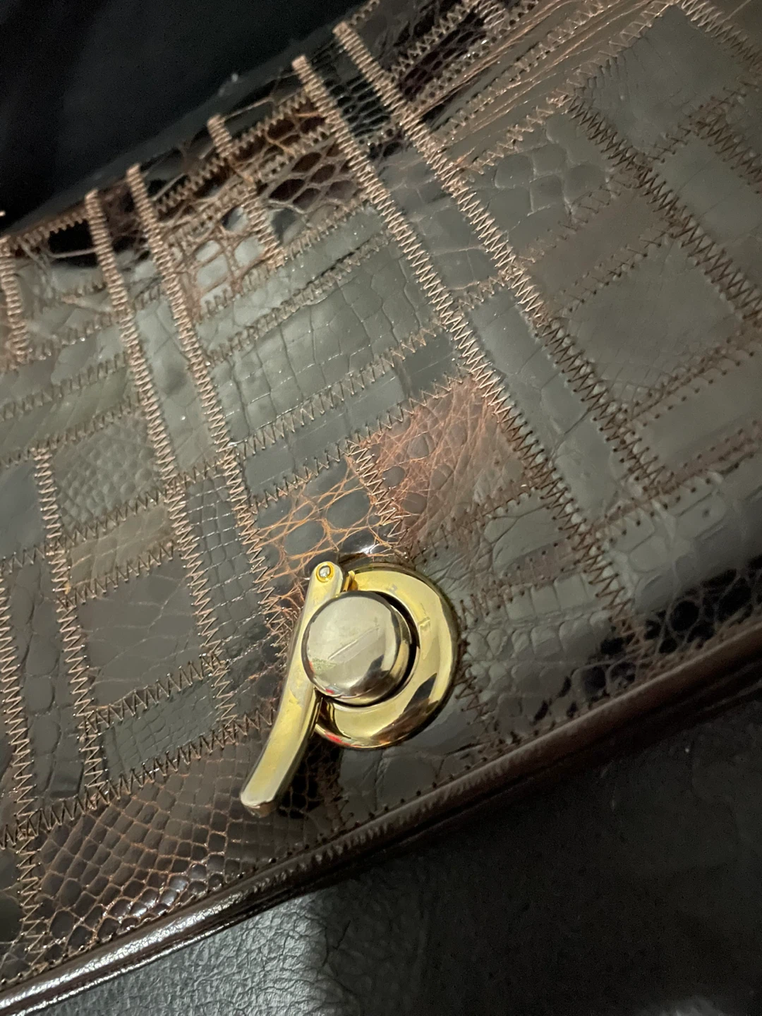 Vintage faux snake skin handbag - photo 3