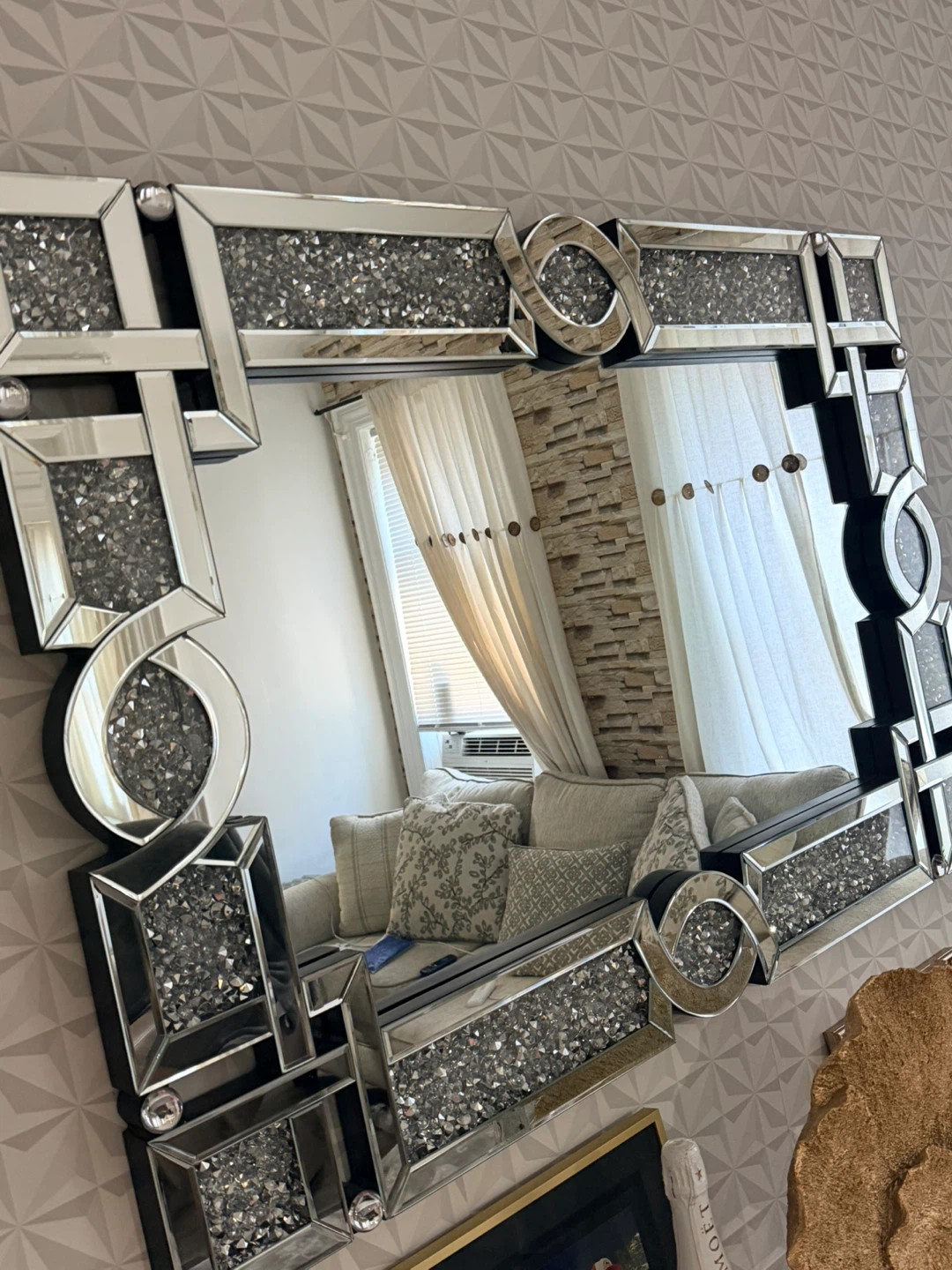 Crushed Crystal Accent Mirror