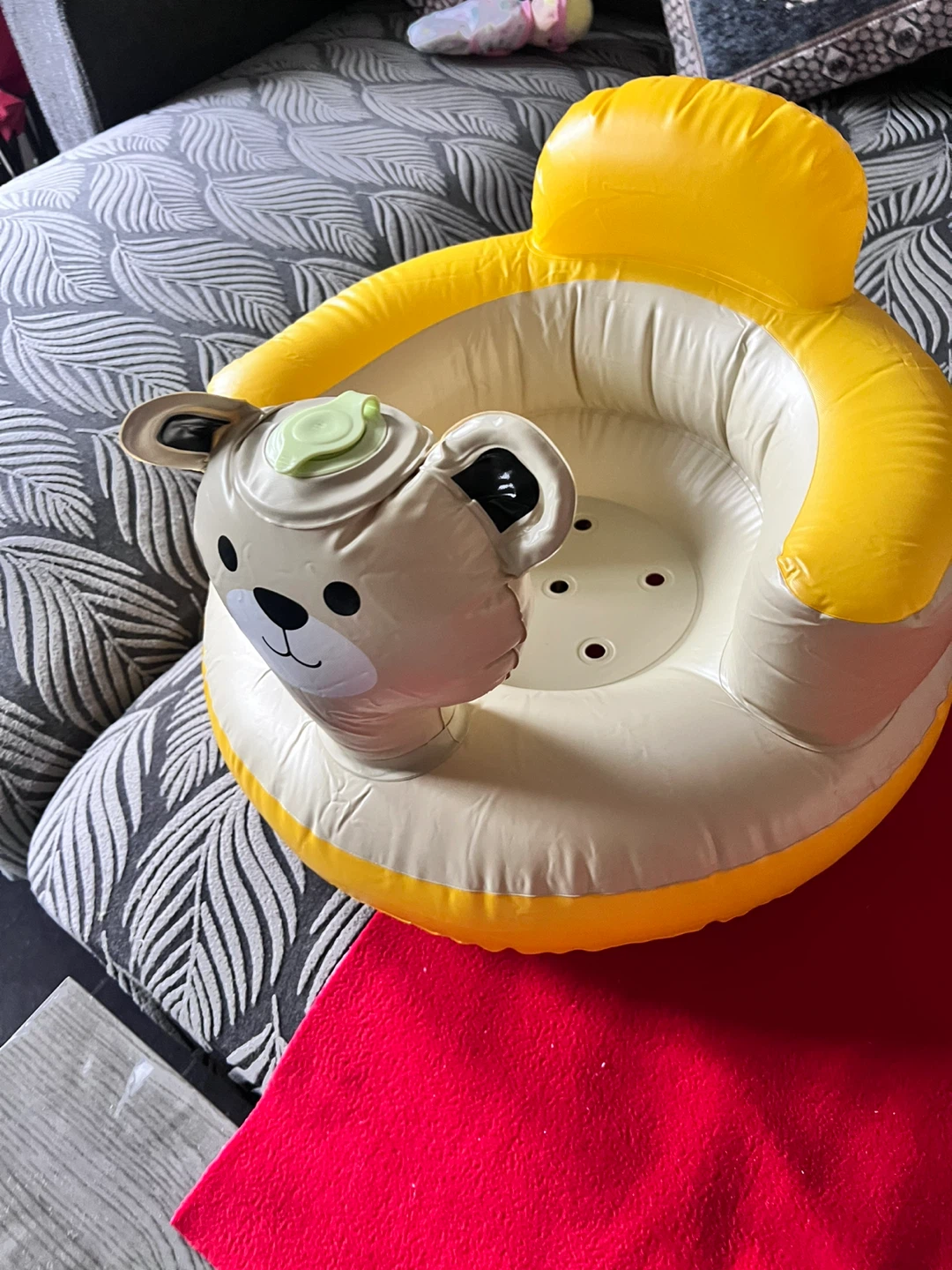 Yellow Inflatable Teddy Bear Baby Seat - photo 2
