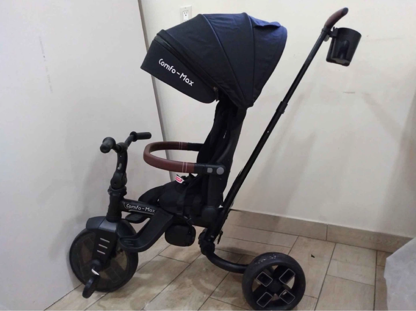 QPlay Comfo-Max 8-in-1 Toddler Tricycle - Black - photo 2