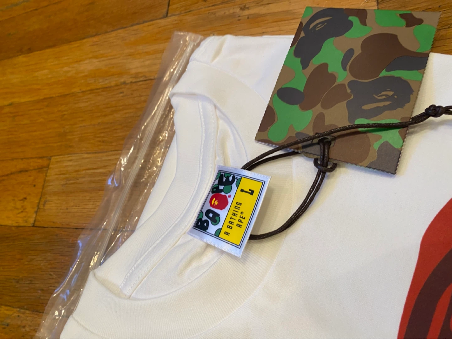 A Bathing Ape BAPE Camo Logo T-Shirt White Size L - photo 2