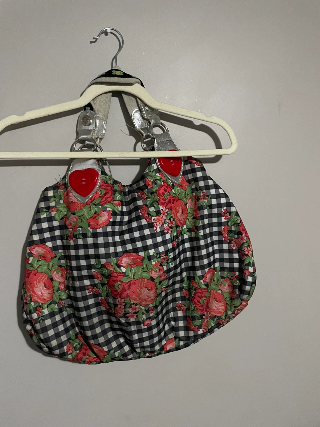 Betsey Johnson purse with floral and gingham pattern - photo 3