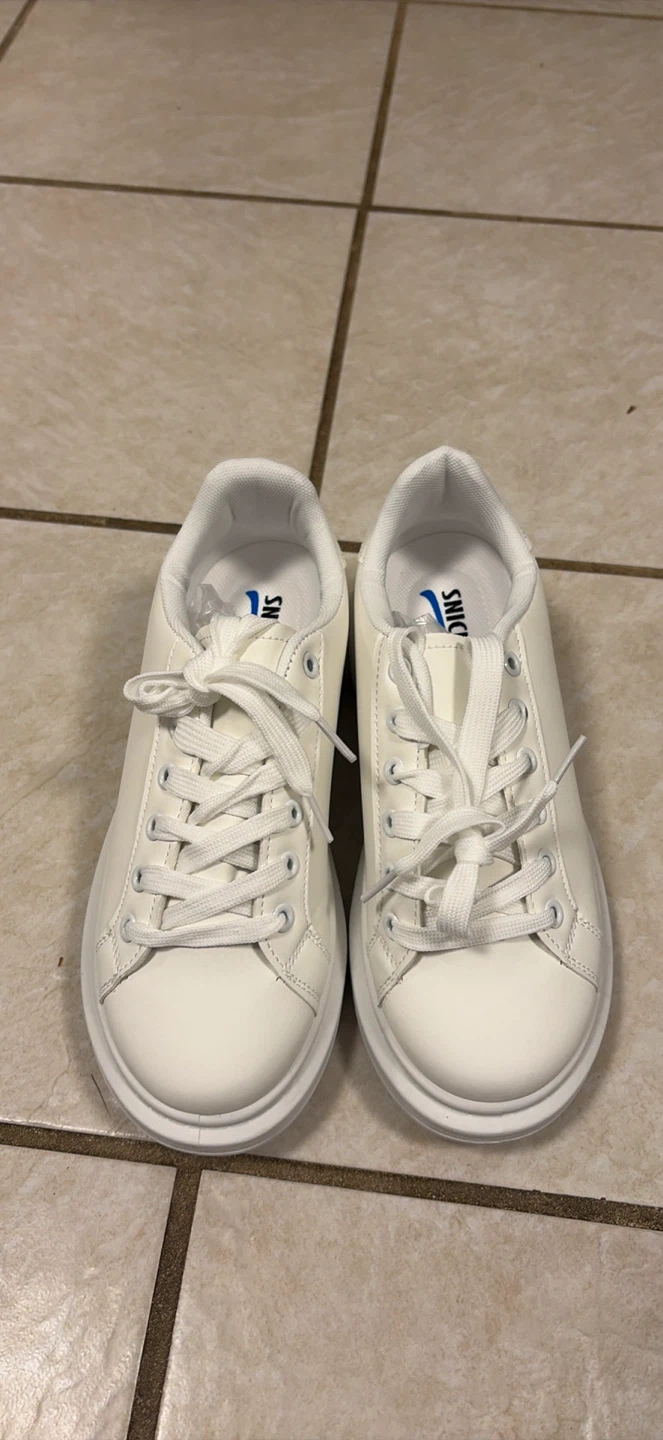 White "SNKS" Platform Sneakers Women size 7