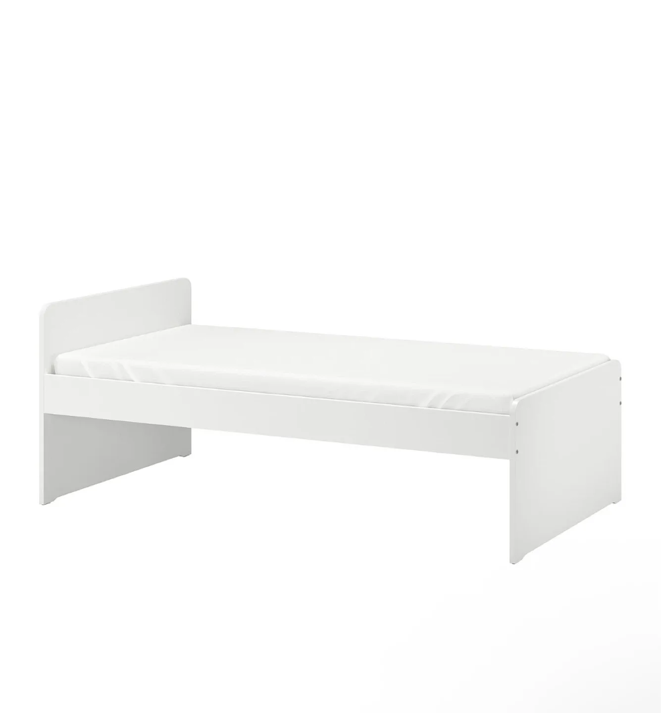 White Twin Bed Frame with Slats - photo 4