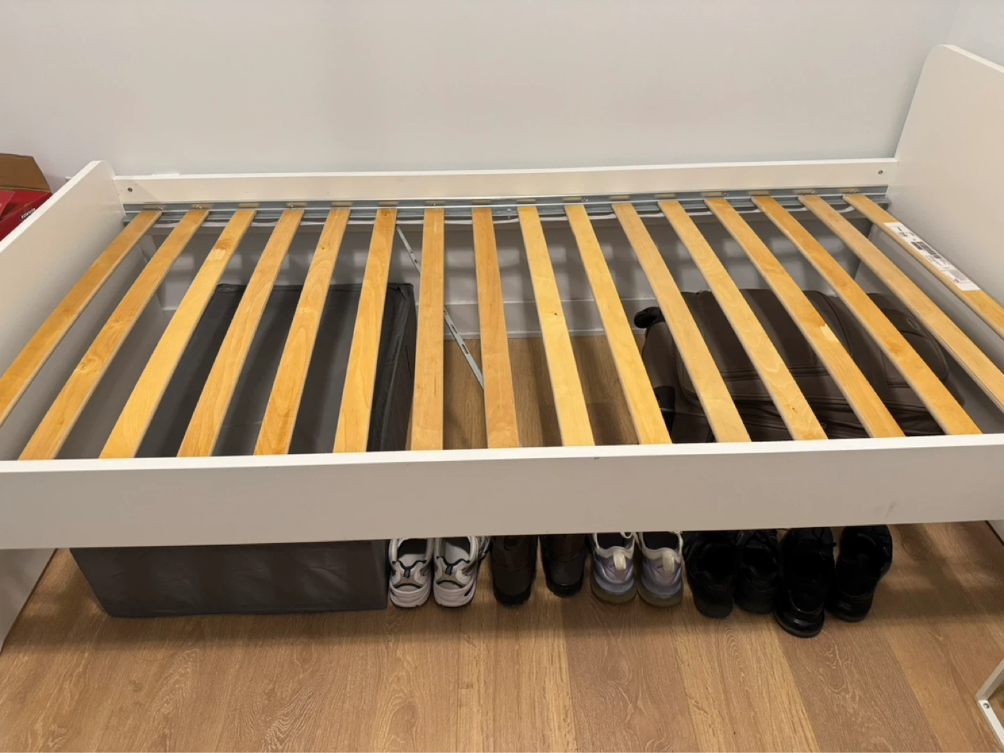 White Twin Bed Frame with Slats - photo 2