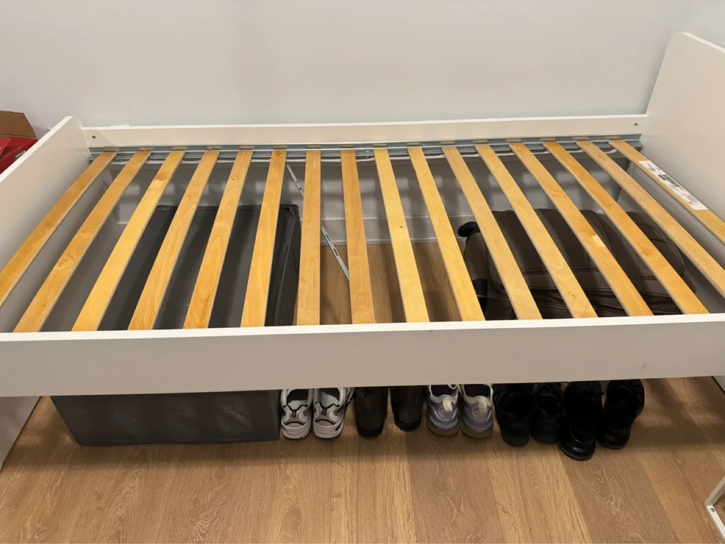 White Twin Bed Frame with Slats - photo 2