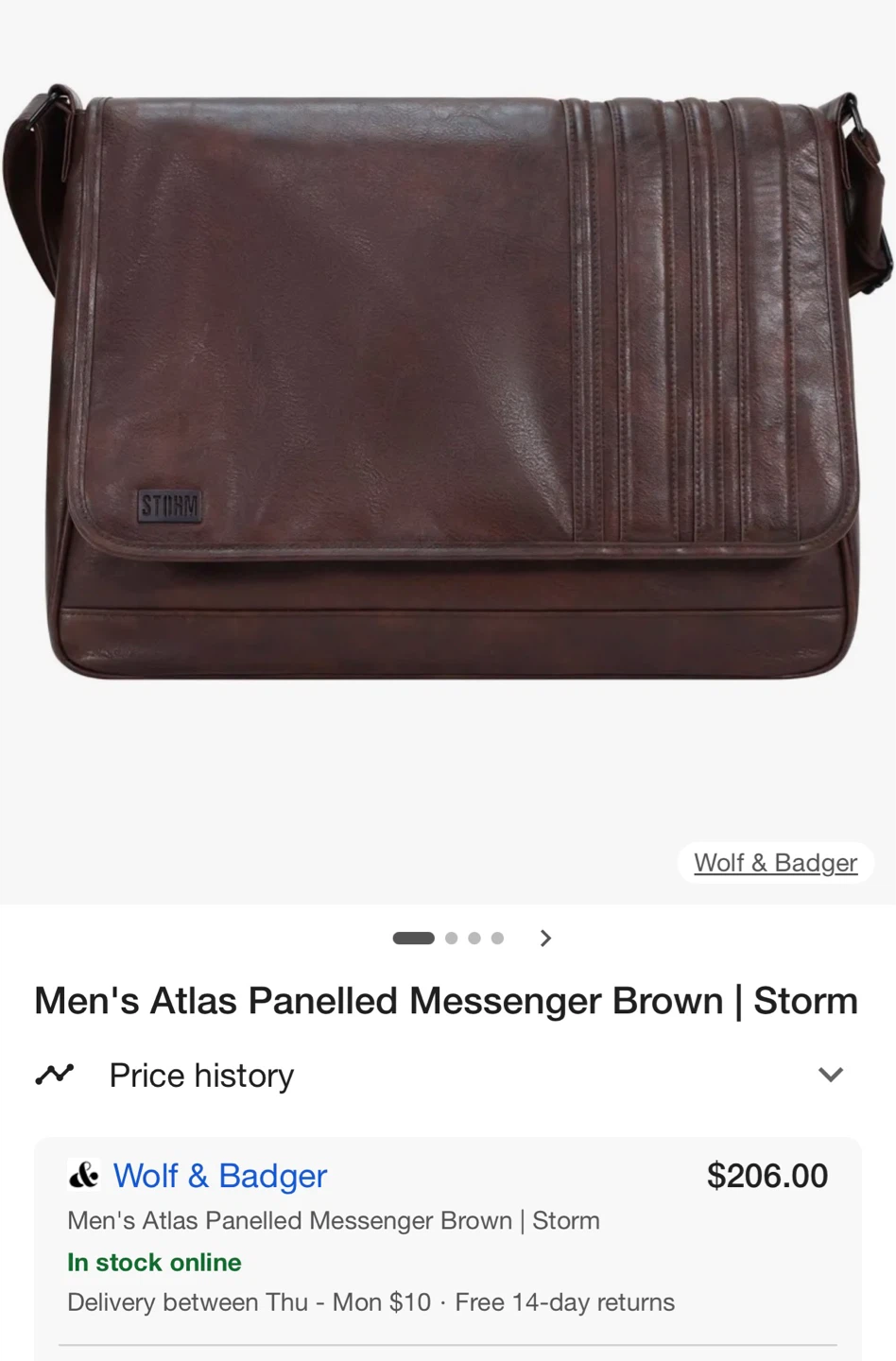 STORM Men's Atlas Panelled Messenger Bag - Brown - photo 5