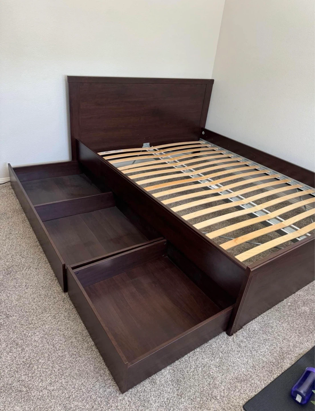 IKEA BRUSALI Full / double bed frame with under bed drawers