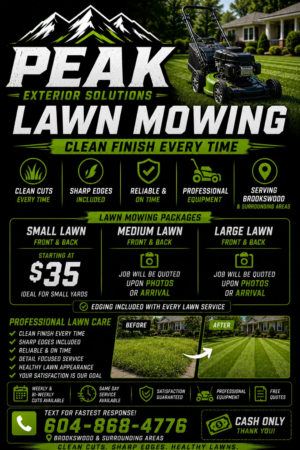 Peak Exterior Solutions Lawn Mowing Service
