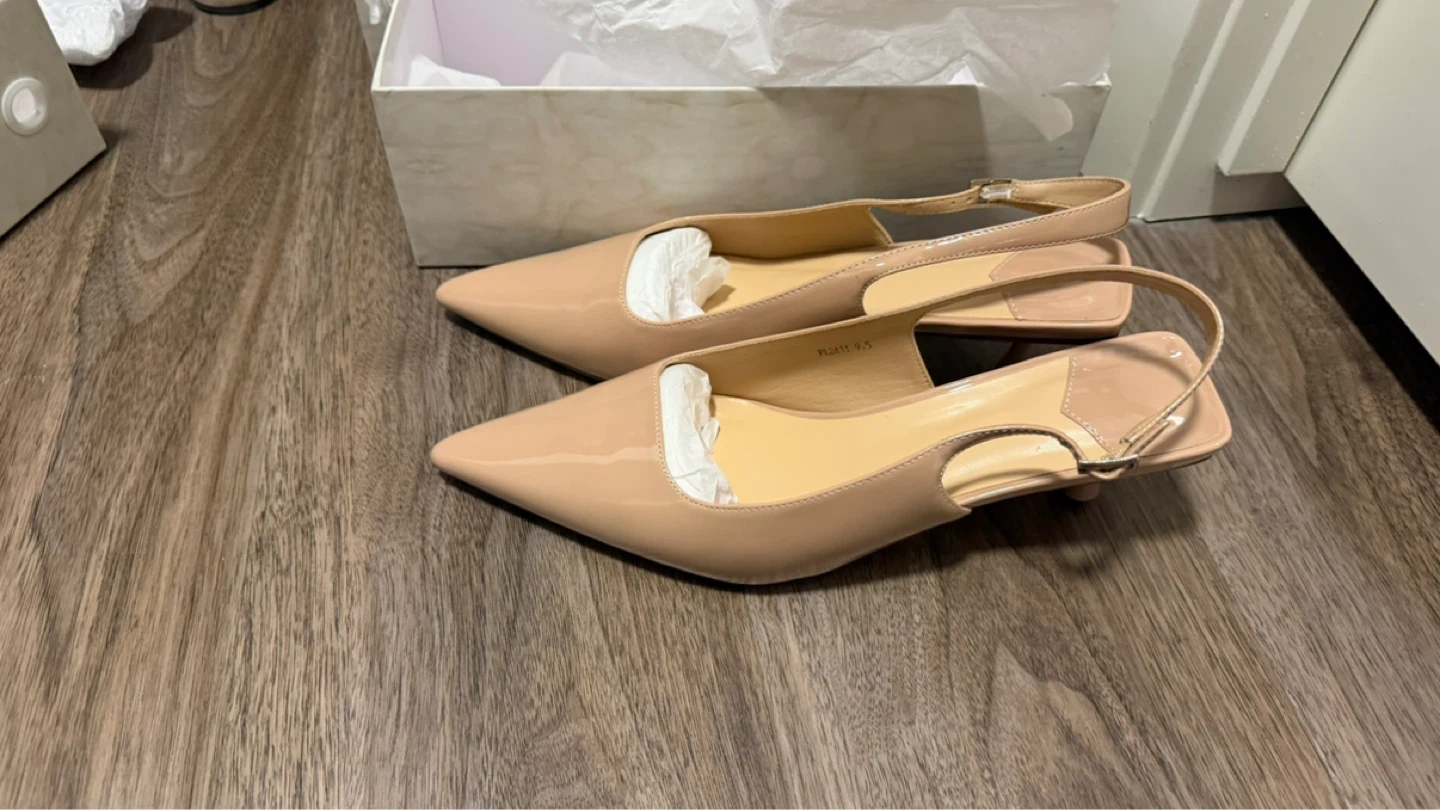 Nude Slingback Heels - Size 9.5