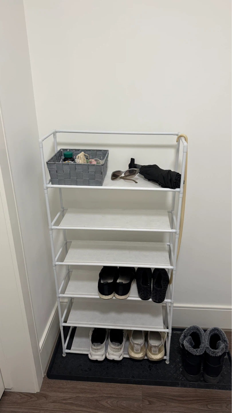 White 6-Tier Shoe Rack. Gray 3-tier shoe rack - photo 2