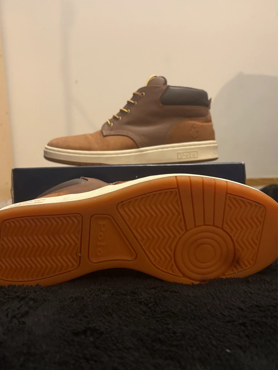 Men's Polo Ralph Lauren Leather Sneaker Boots, Size 9 - photo 3