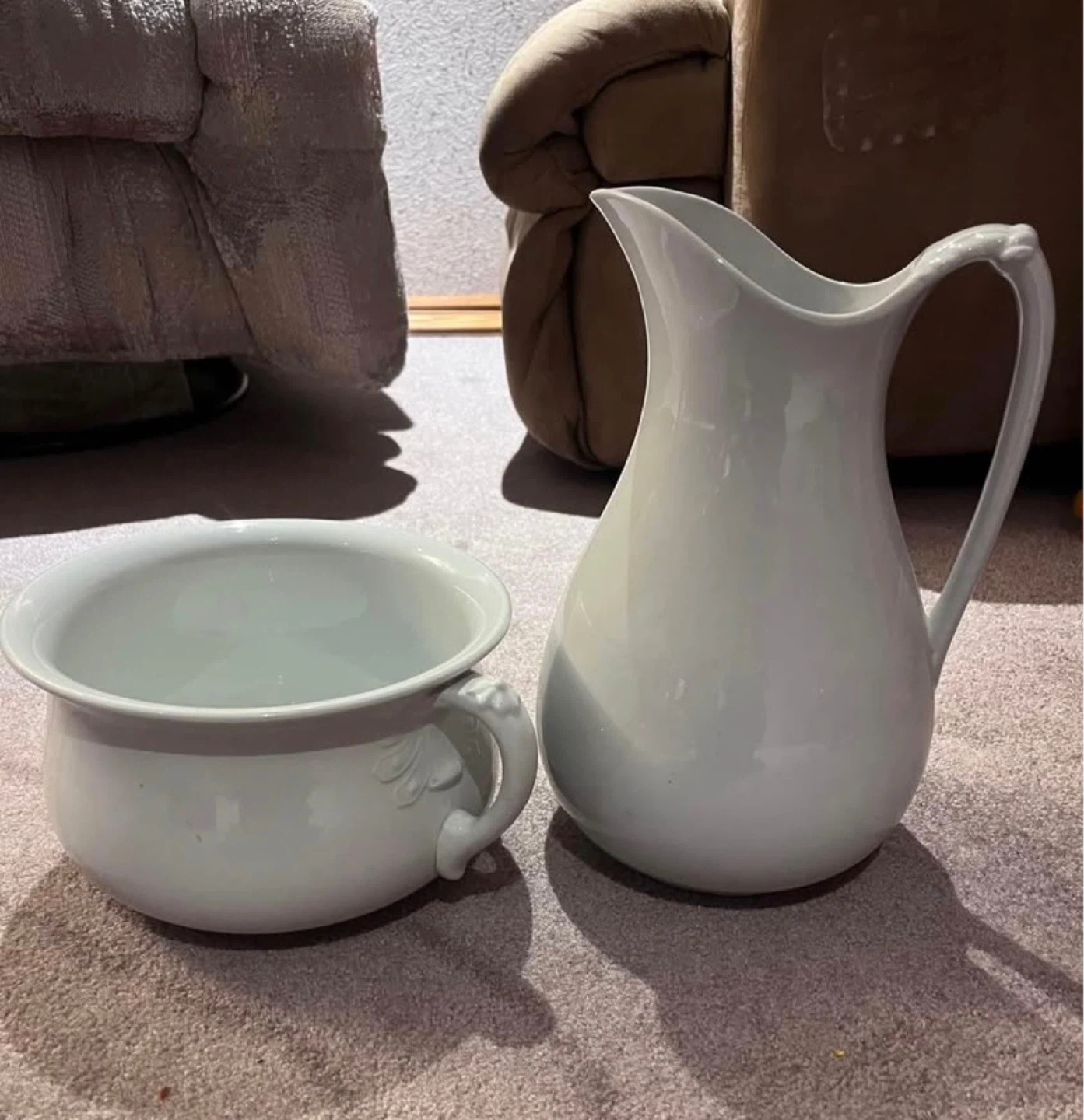 Ironstone pitcher and wash basin