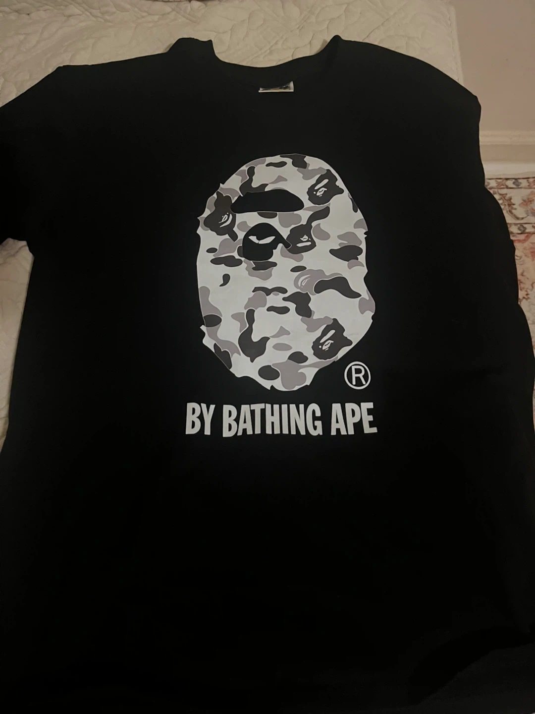 BAPE By Bathing Ape Black Camo Ape Head T-Shirt Size L