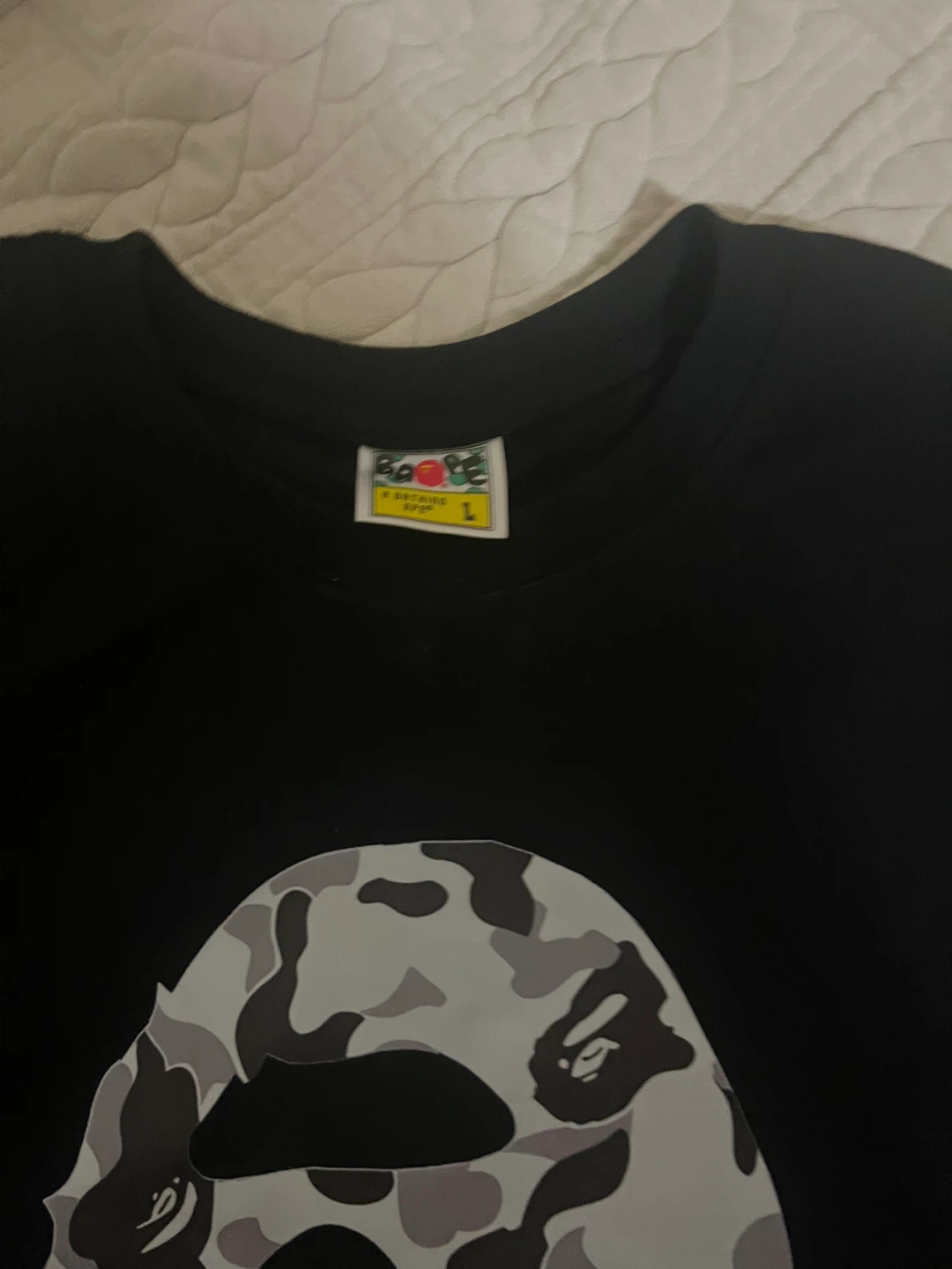 BAPE By Bathing Ape Black Camo Ape Head T-Shirt Size L - photo 2