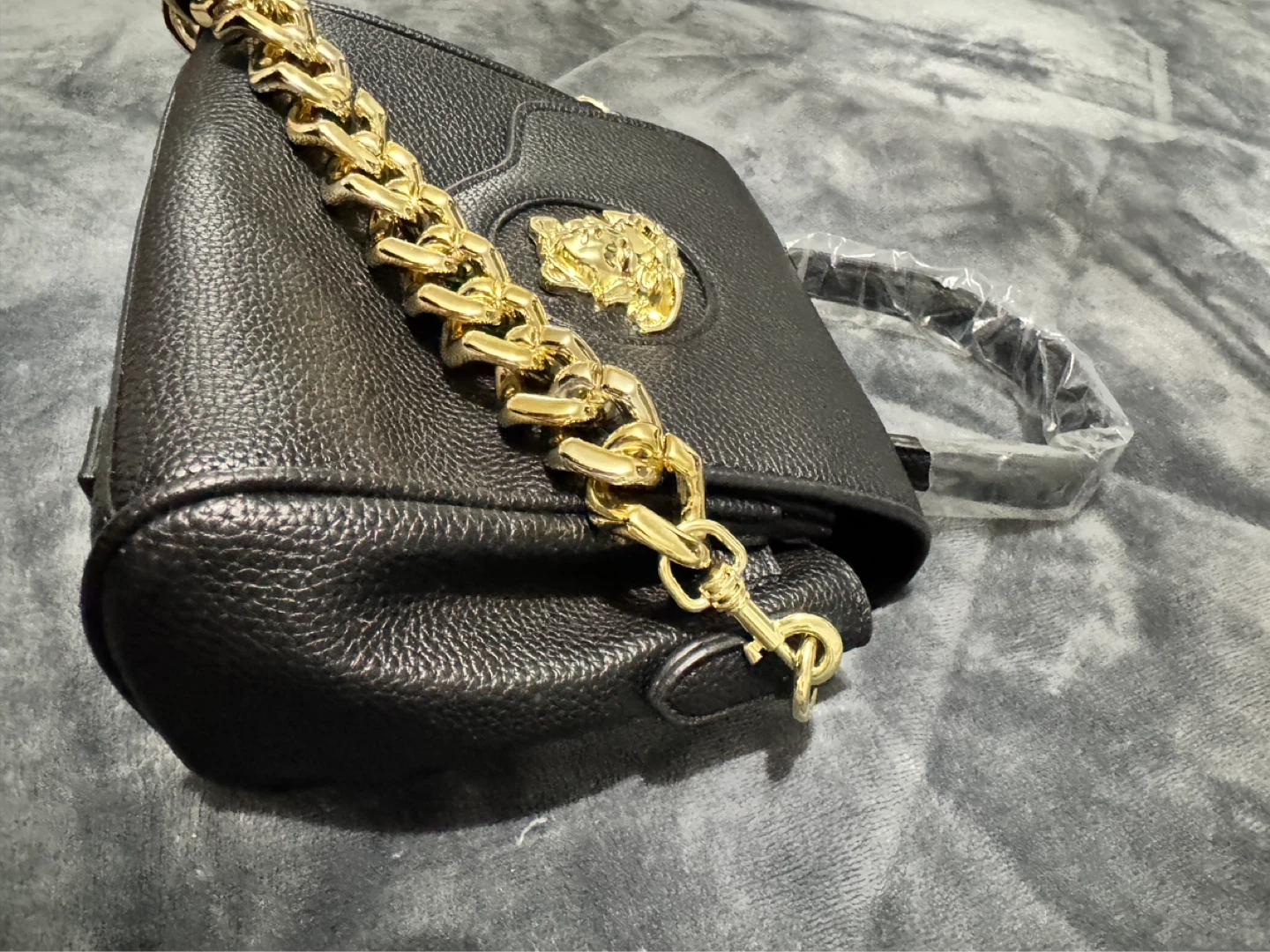 Black Versace Handbag with Gold Chain - photo 2