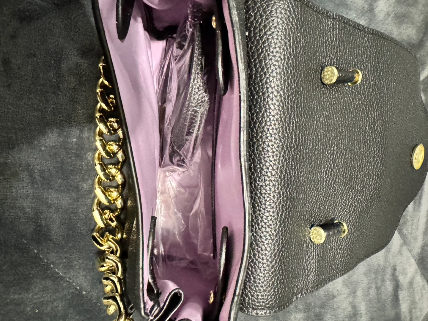 Black Versace Handbag with Gold Chain - photo 4