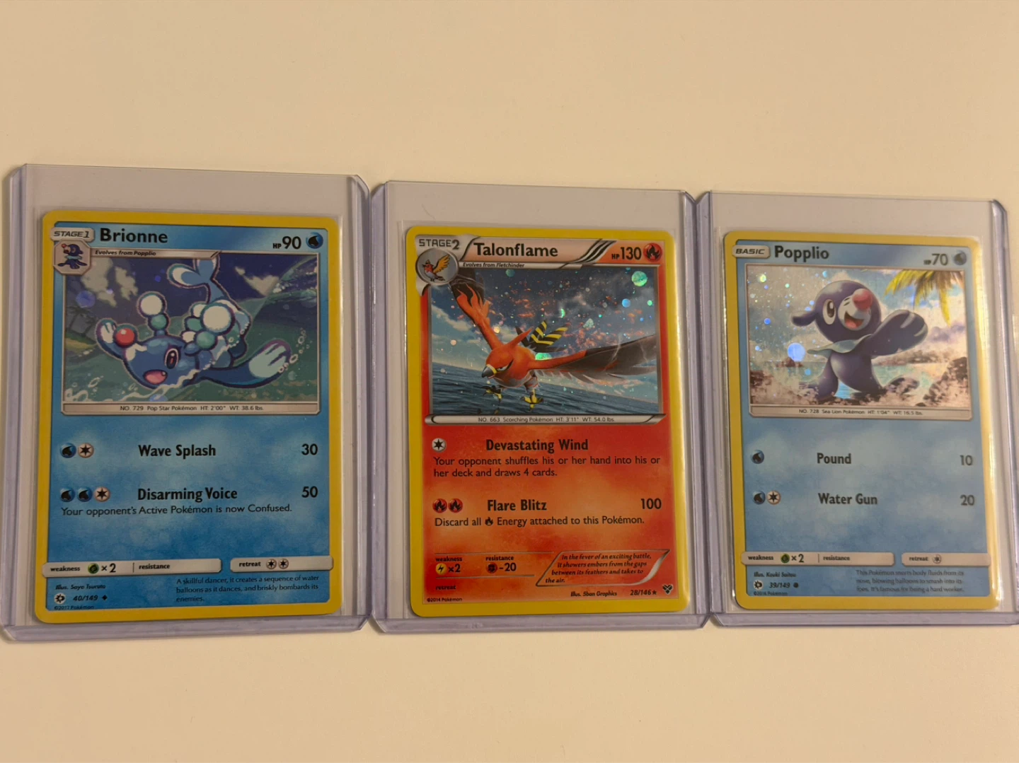 Cosmos Holo Pokemon - Brionne, Talonflame & Popplio 💫
