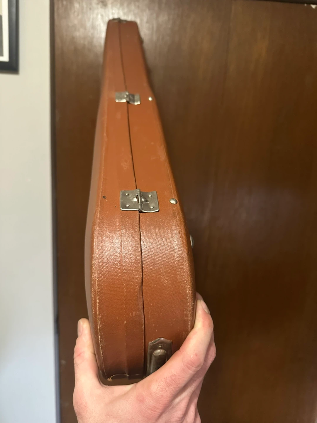 vintage hard brown violin case with original key - photo 4