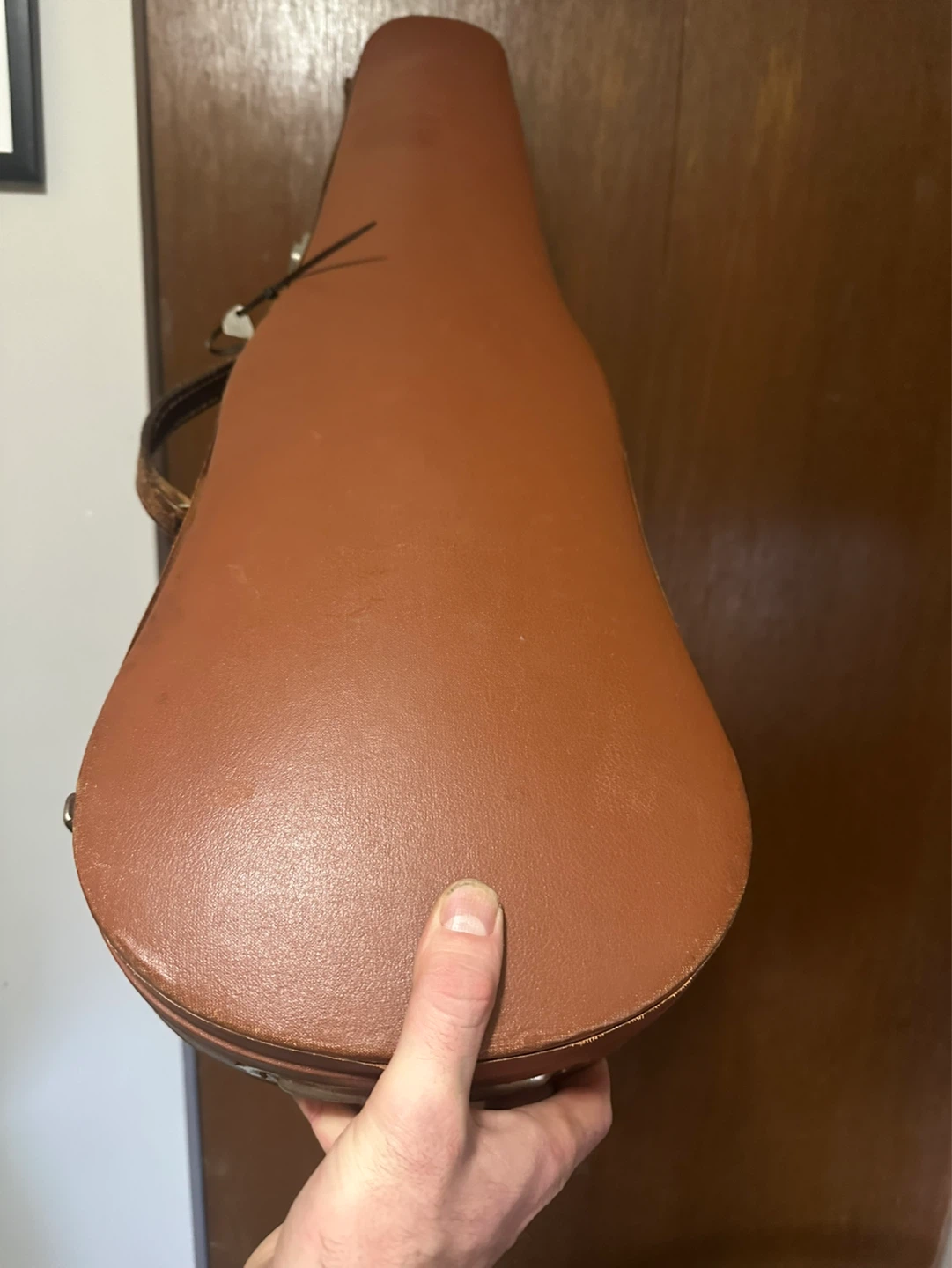 vintage hard brown violin case with original key - photo 3