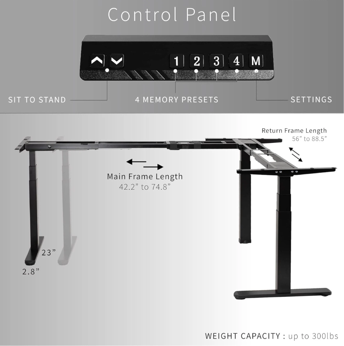 New VIVO Electric Adjustable Corner Sit Stand Desk Frame Only - photo 3
