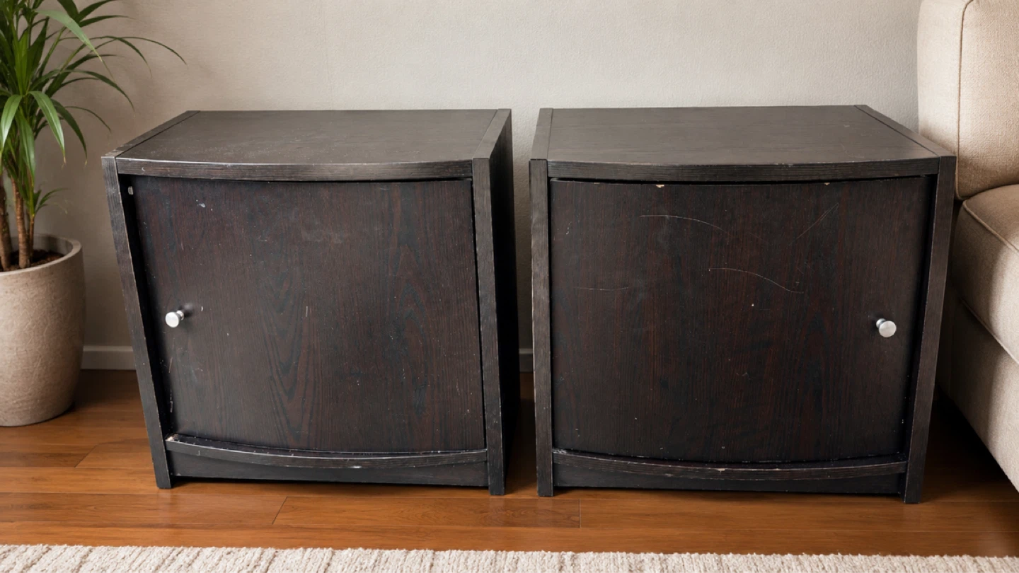 Two living room end tables nightstand