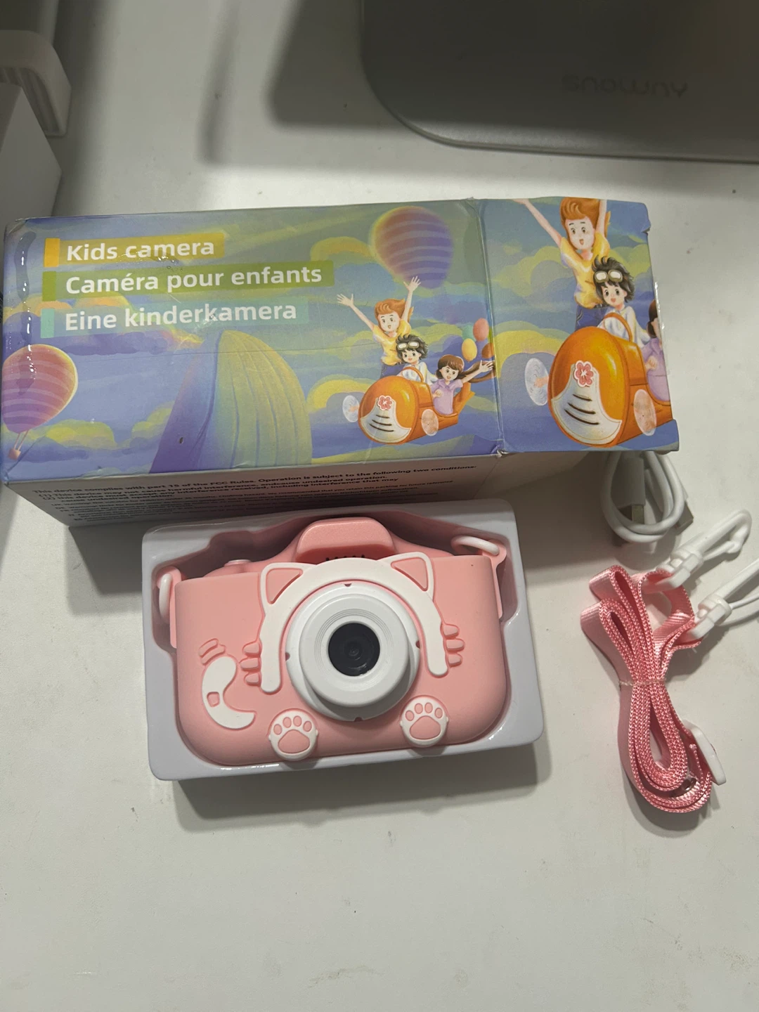 Brand New Pink Kids Camera with Lanyard and USB Cable