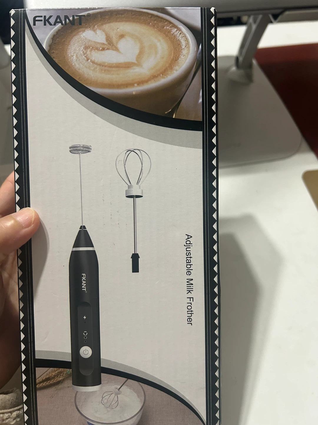 Brand New Adjustable Milk Frother with Whisk Attachments