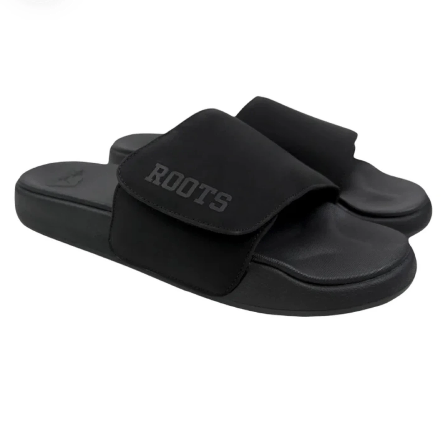 Brand New Comfortable Plush Roots Slides - Black