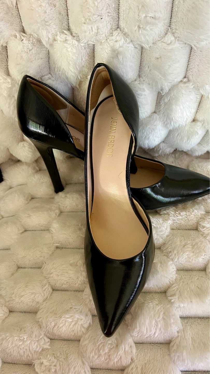 JENN ARDOR Black Patent Leather Heels