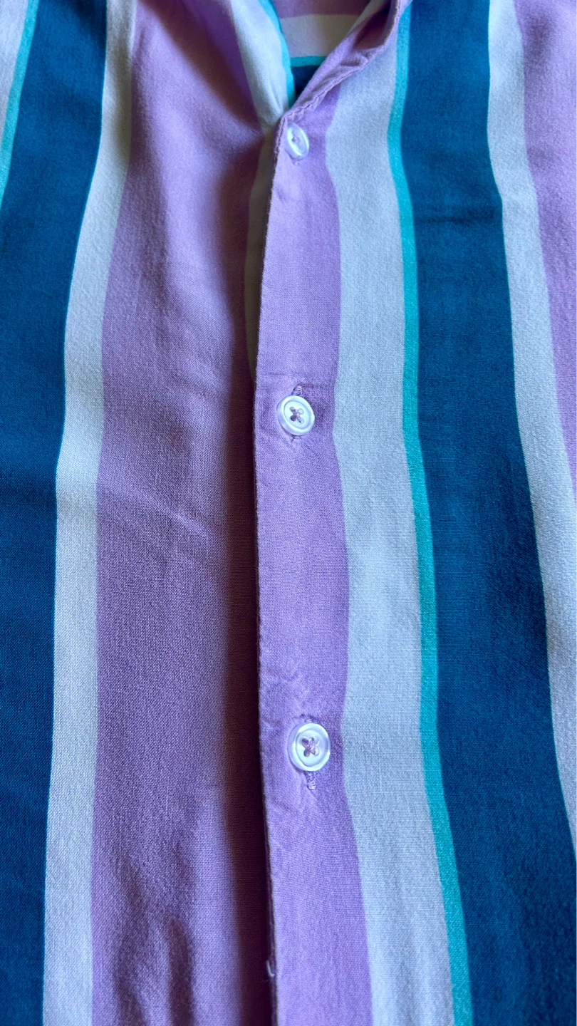 No Boundaries Striped Short Sleeve Button Up Shirt XL - photo 5