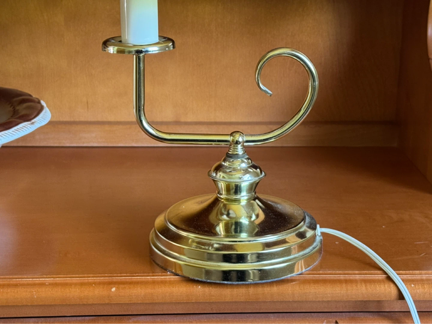 Brass Table Lamp with Pleated Shade - photo 2