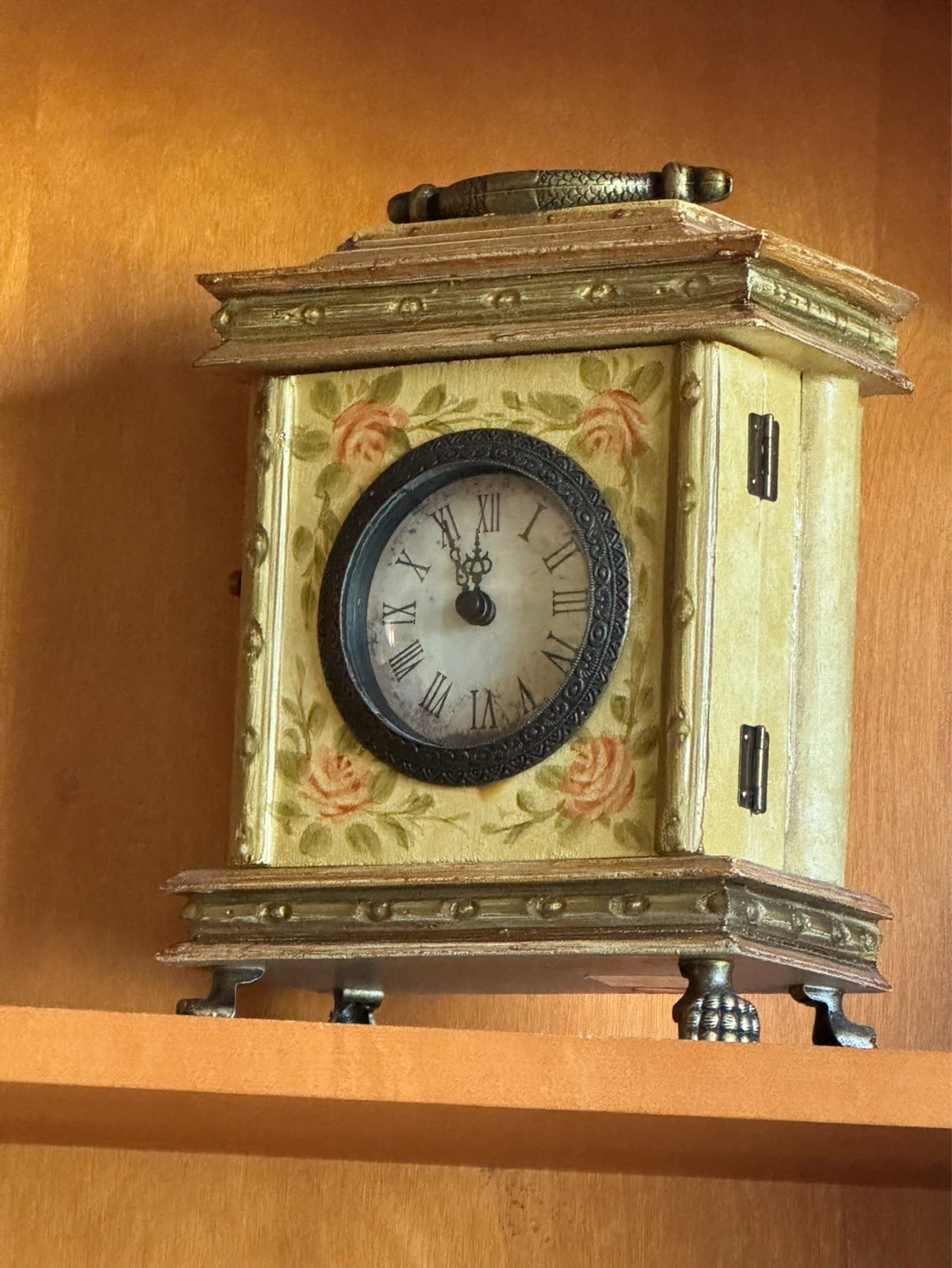 Decorative Table Clock with Floral Design - photo 2