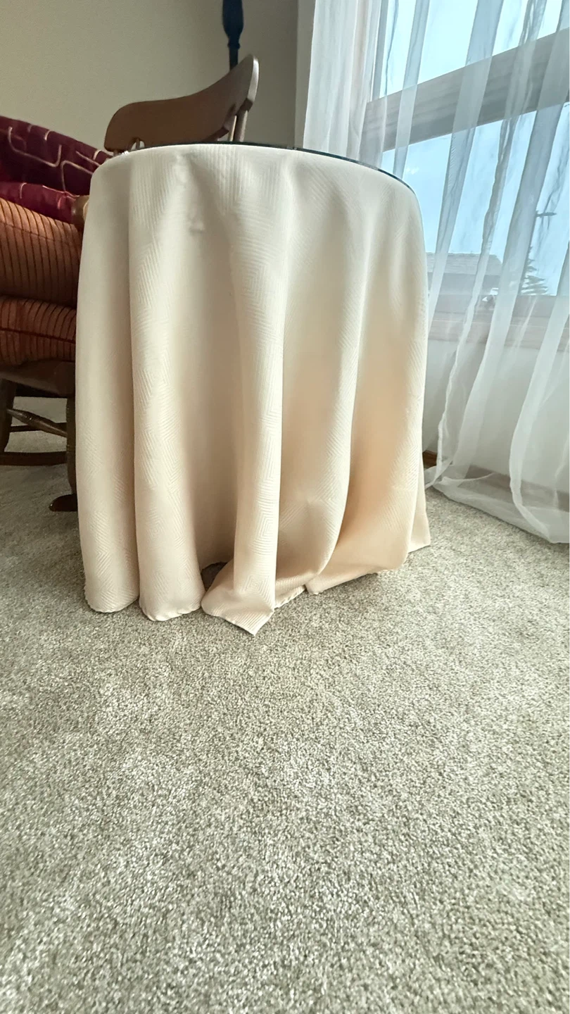 Round Glass Top Side Table with Shelving - photo 4