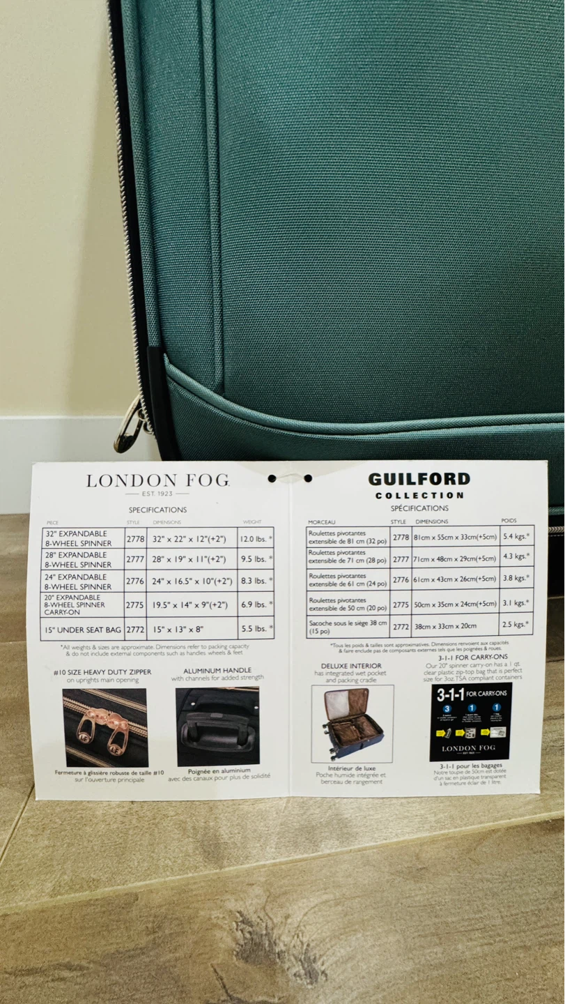 London Fog Guildford Collection 26" Expandable Spinner Luggage - photo 2