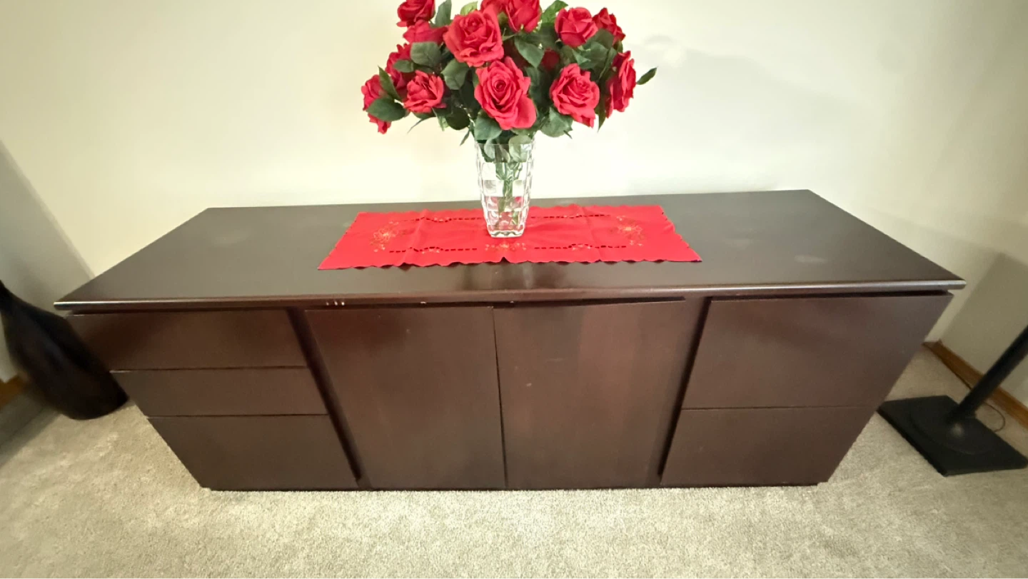 Dark Brown Sideboard buffet cabinet with Drawers
