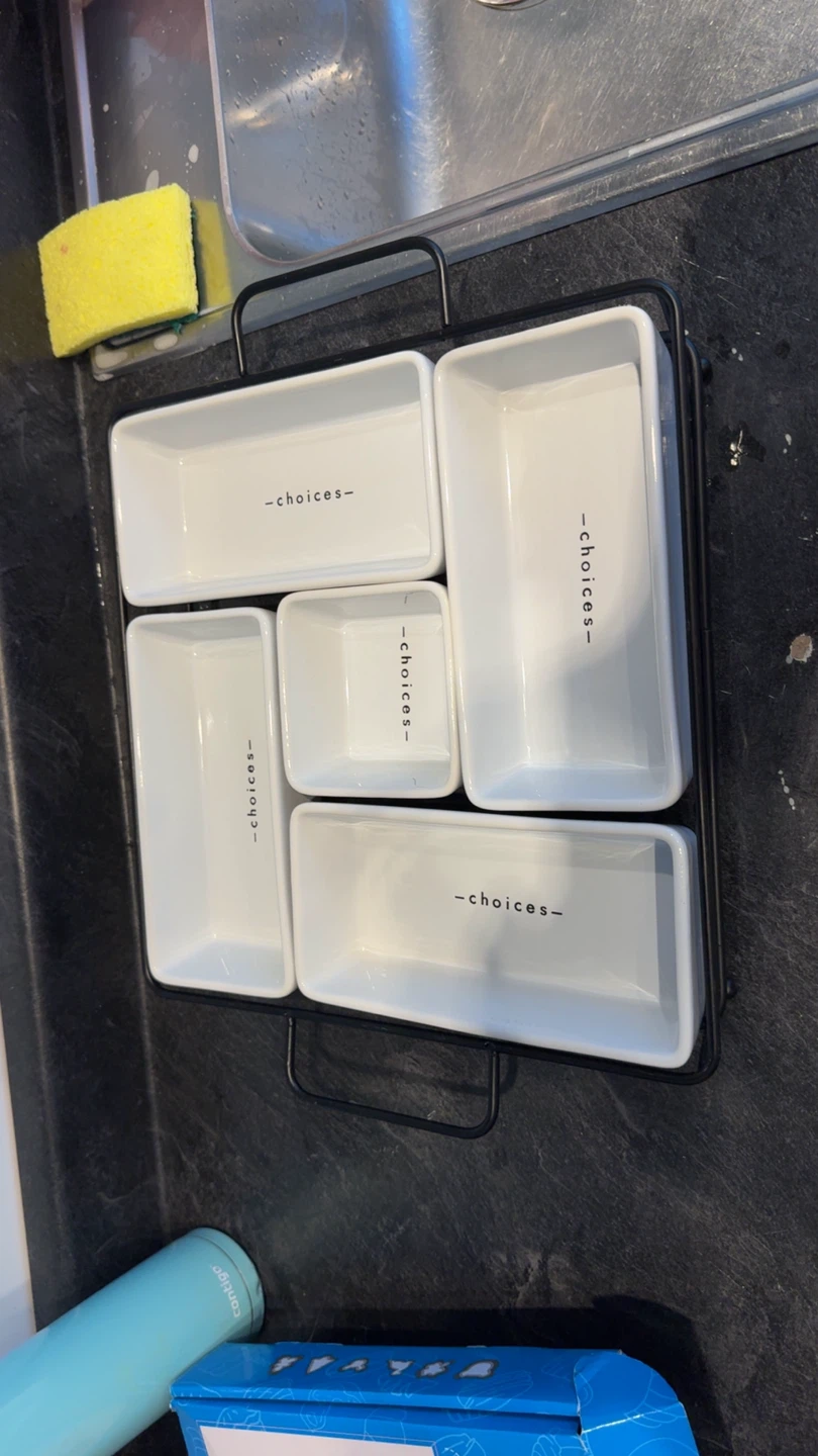 White Ceramic Appetizer Tray Set