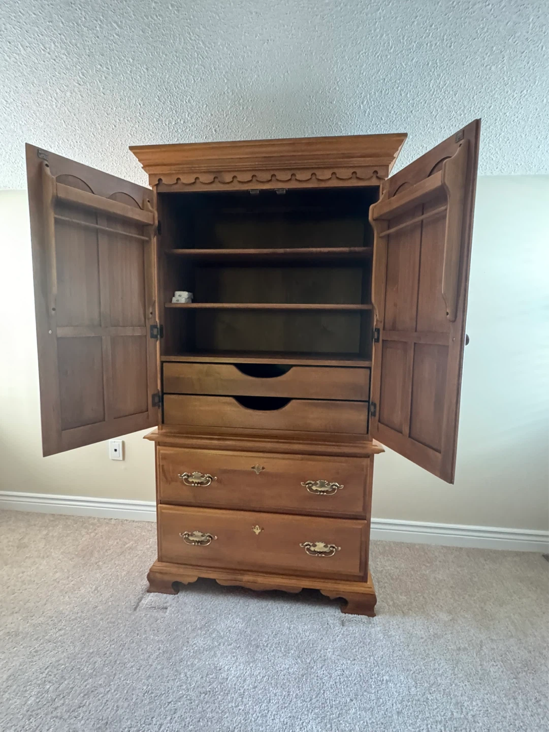 Roxton Maple Armoire with Drawers - photo 2