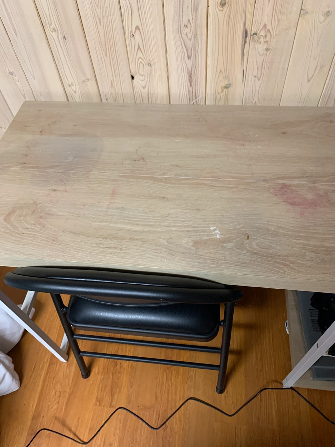 Desk and folding chair set