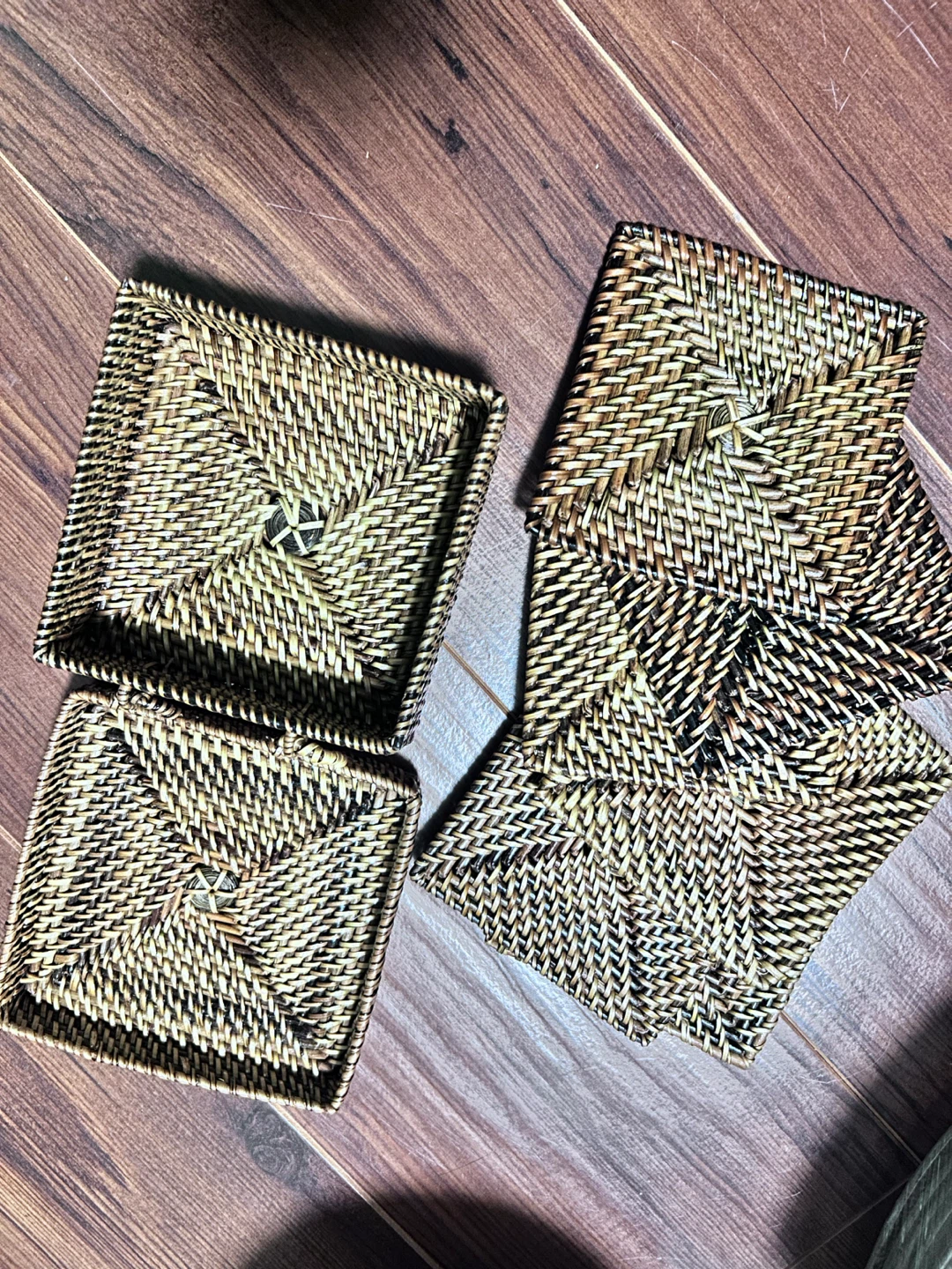 Woven Rattan Coasters Set - photo 2