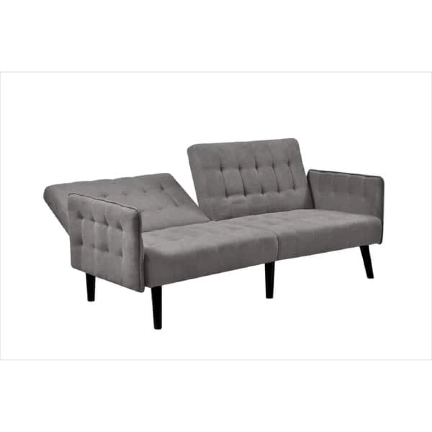 Gray Tufted Futon Sofa - photo 2