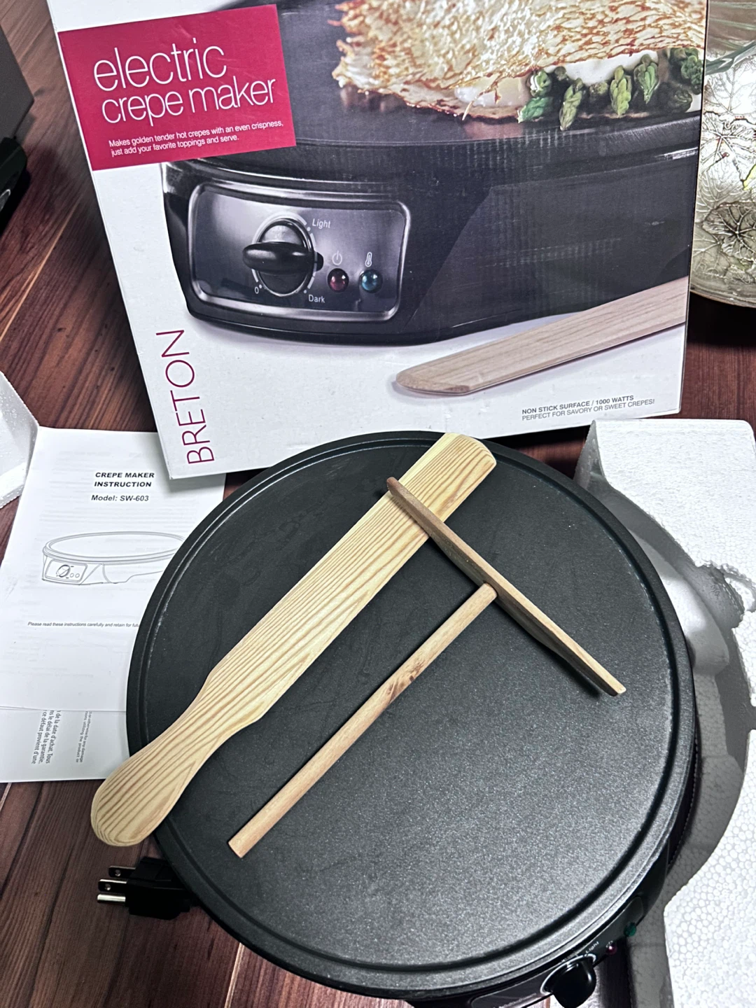 Thinkkitchen Breton Electric Crepe Maker with Accessories