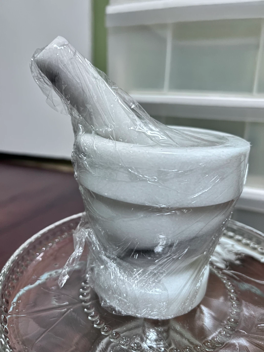 White Marble Mortar and Pestle Set