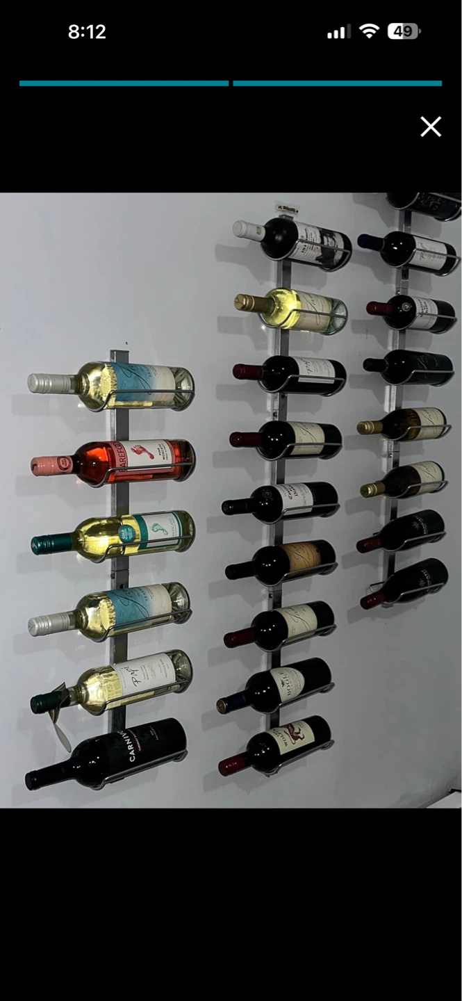 Wall-Mounted Wine Rack - Holds 62.2" Bottles