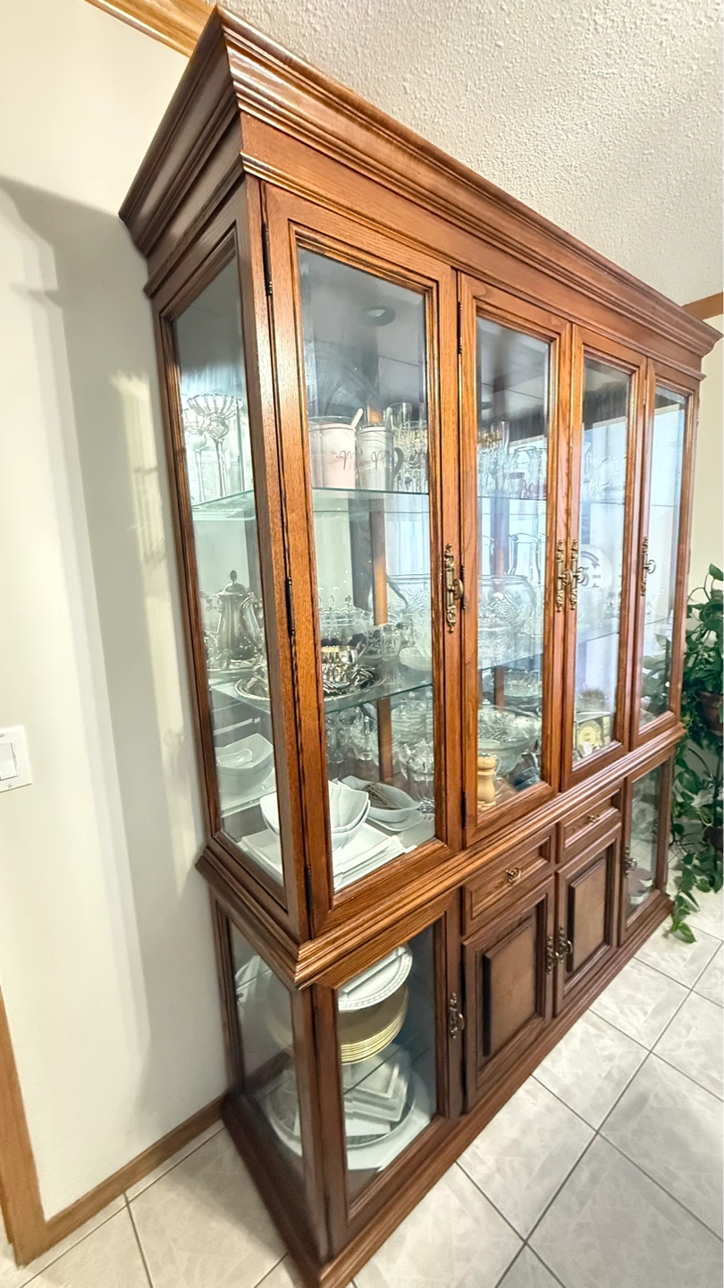 Wooden China Cabinet with Glass Doors - photo 3