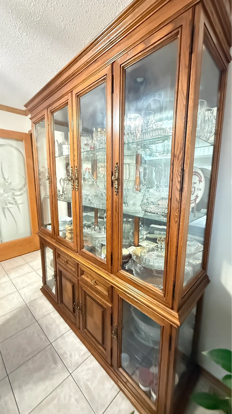 Wooden China Cabinet with Glass Doors - photo 2