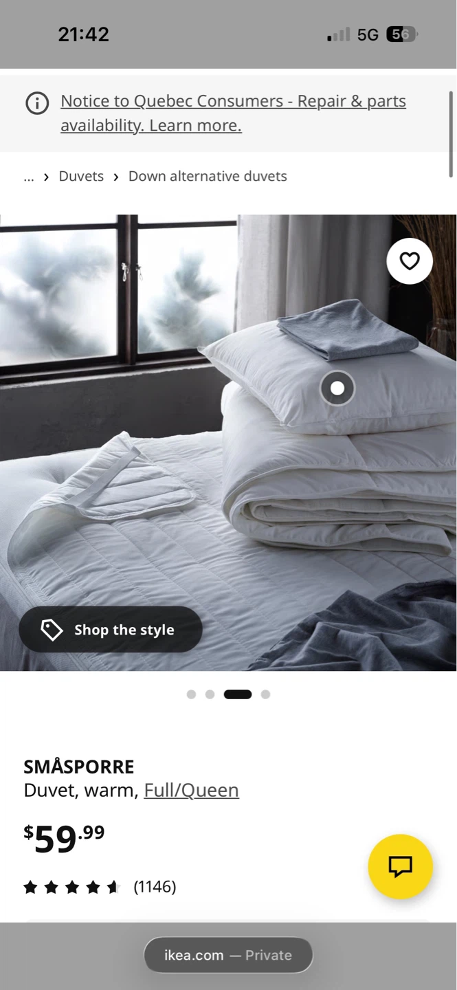 IKEA SMÅSPORRE Duvet - Full/Queen