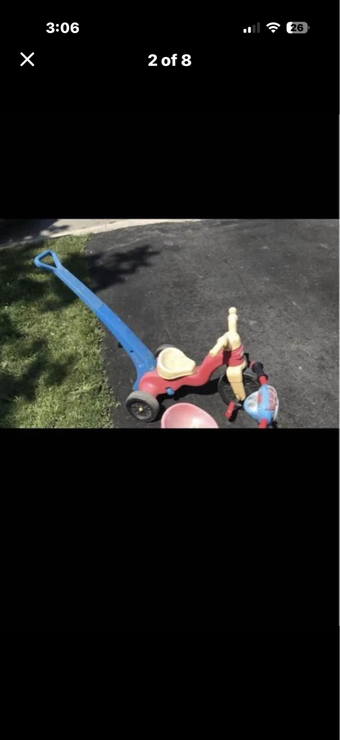 Tricycle with Removable Handle Push Bar - photo 2